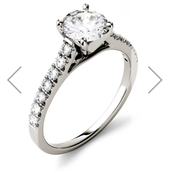 Forever One Round Mosissanite Solitaire - Picture 6 of 8